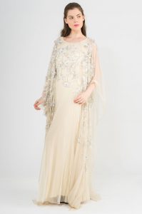 Embellished Cream Dress by Not So Serious By Pallavi Mohan 