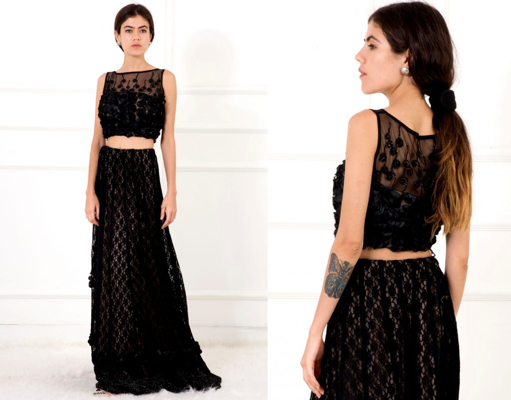 The Black Beauty Lehenga by Soucika by Kamal Manickath 