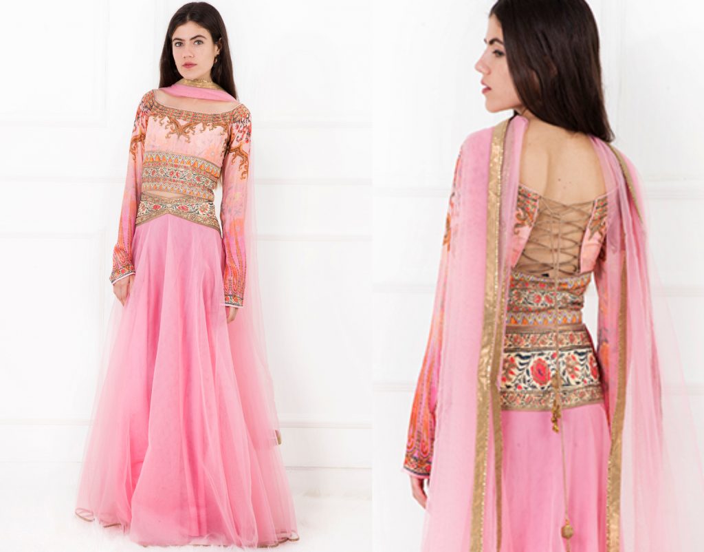 Rose Pink Lehenga by JJ Valaya 