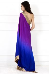 Purple Shaded Saree by Mandira Bedi 