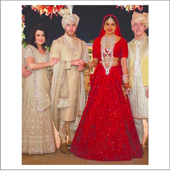 Priyanka Chopra wedding red lehenga courtesy Sabyasachi