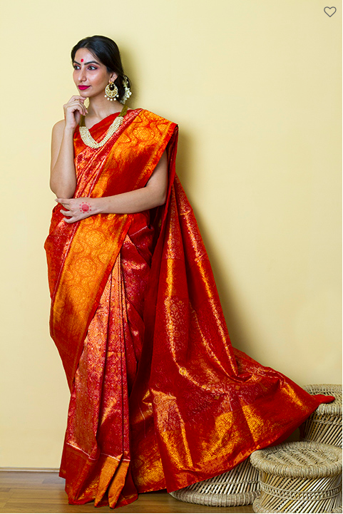 Regional Exotica red patola saree available for rent on datetheramp.com