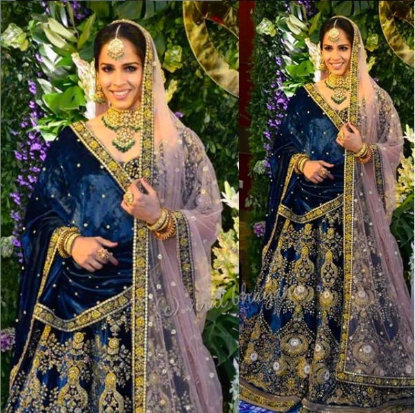 Saina Nehwal Bue lehenga courtesy Viralbhayani