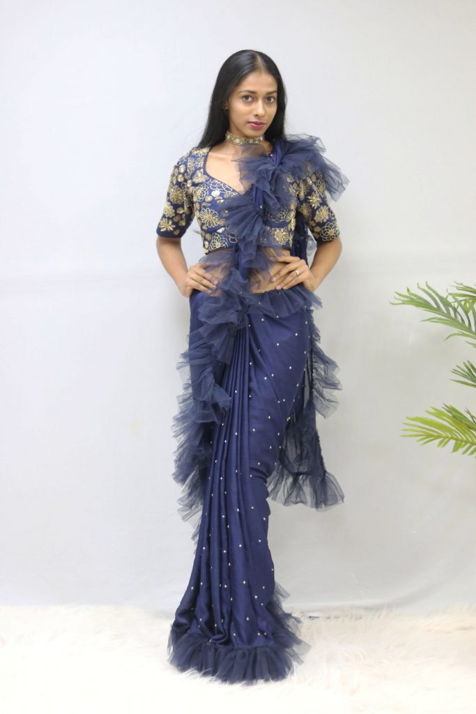 BLUE SAREE GOWN