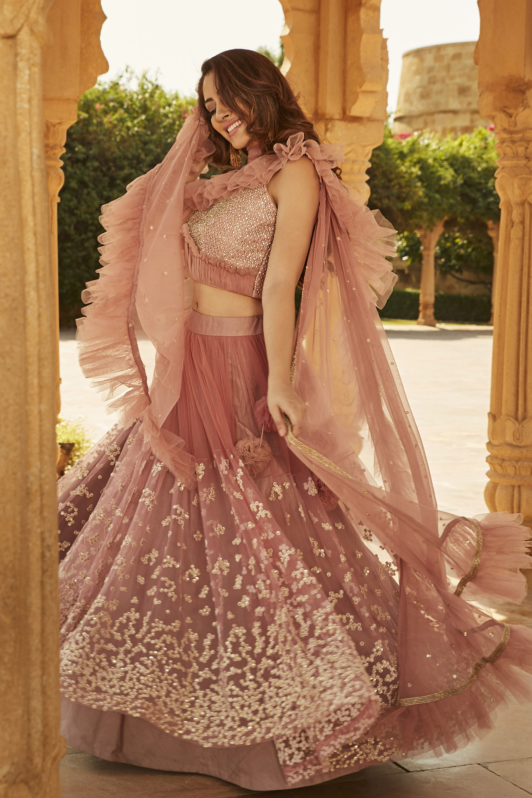 Pastel pink lehenga